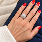 Bague Bandeau Or blanc et Diamants