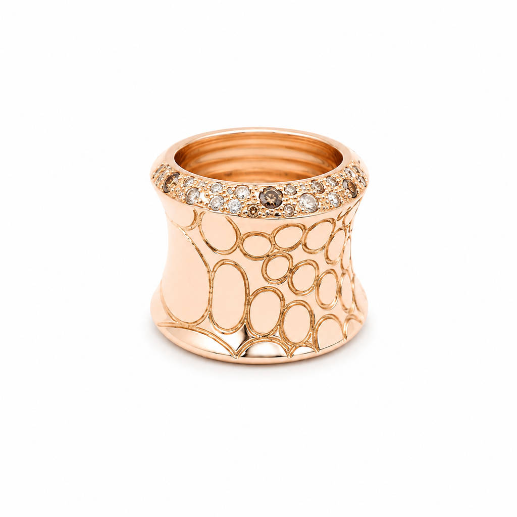 Pomellato - Bague Cocco - Or rose - Diamants Bruns