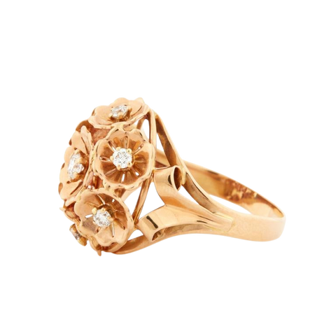 Yellow Gold Ring - 7 Diamonds