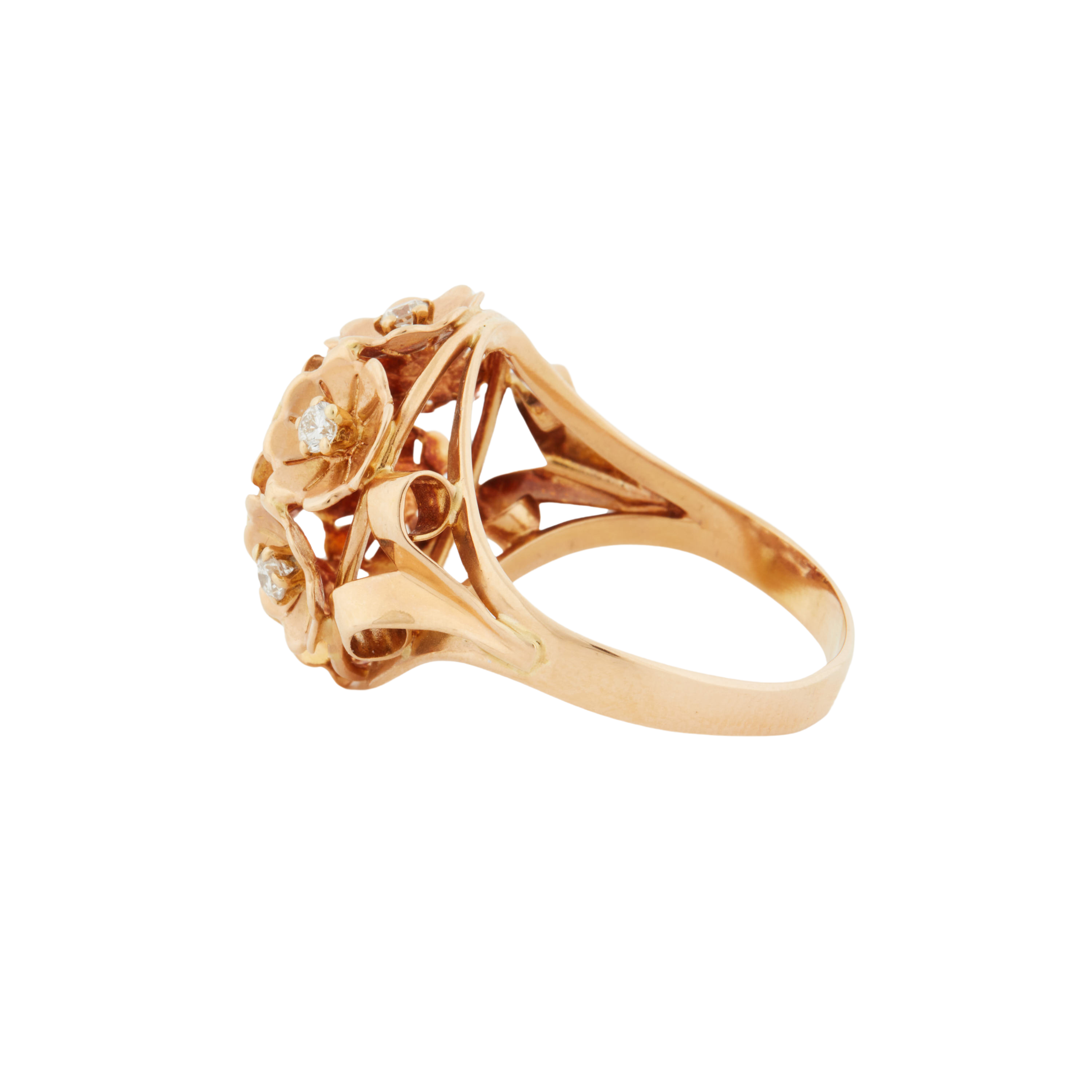 Yellow Gold Ring - 7 Diamonds