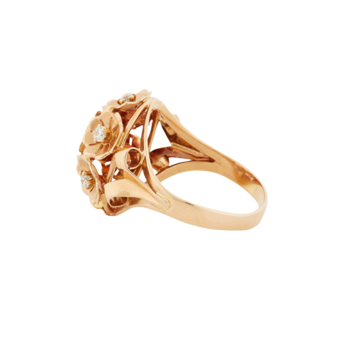 Yellow Gold Ring - 7 Diamonds