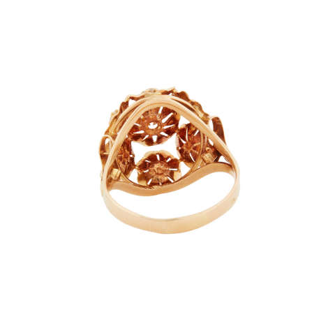 Yellow Gold Ring - 7 Diamonds