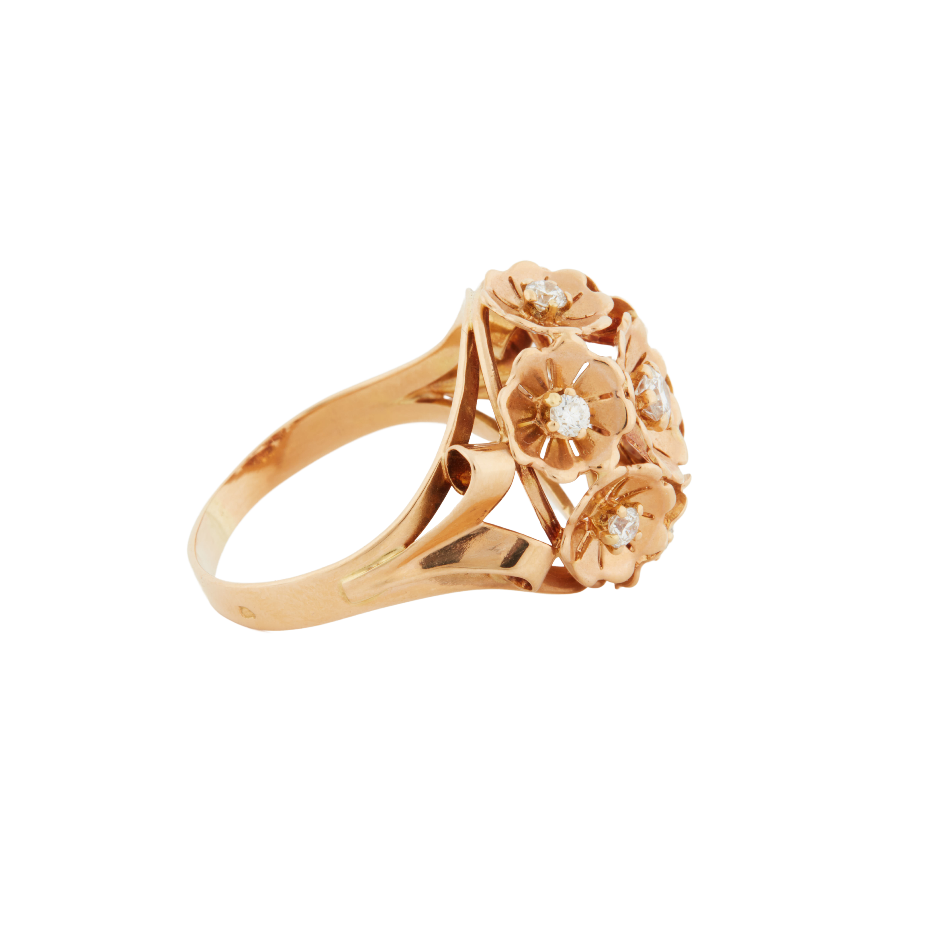 Yellow Gold Ring - 7 Diamonds