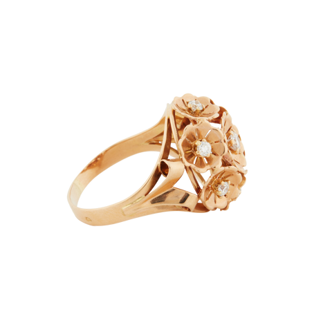 Yellow Gold Ring - 7 Diamonds