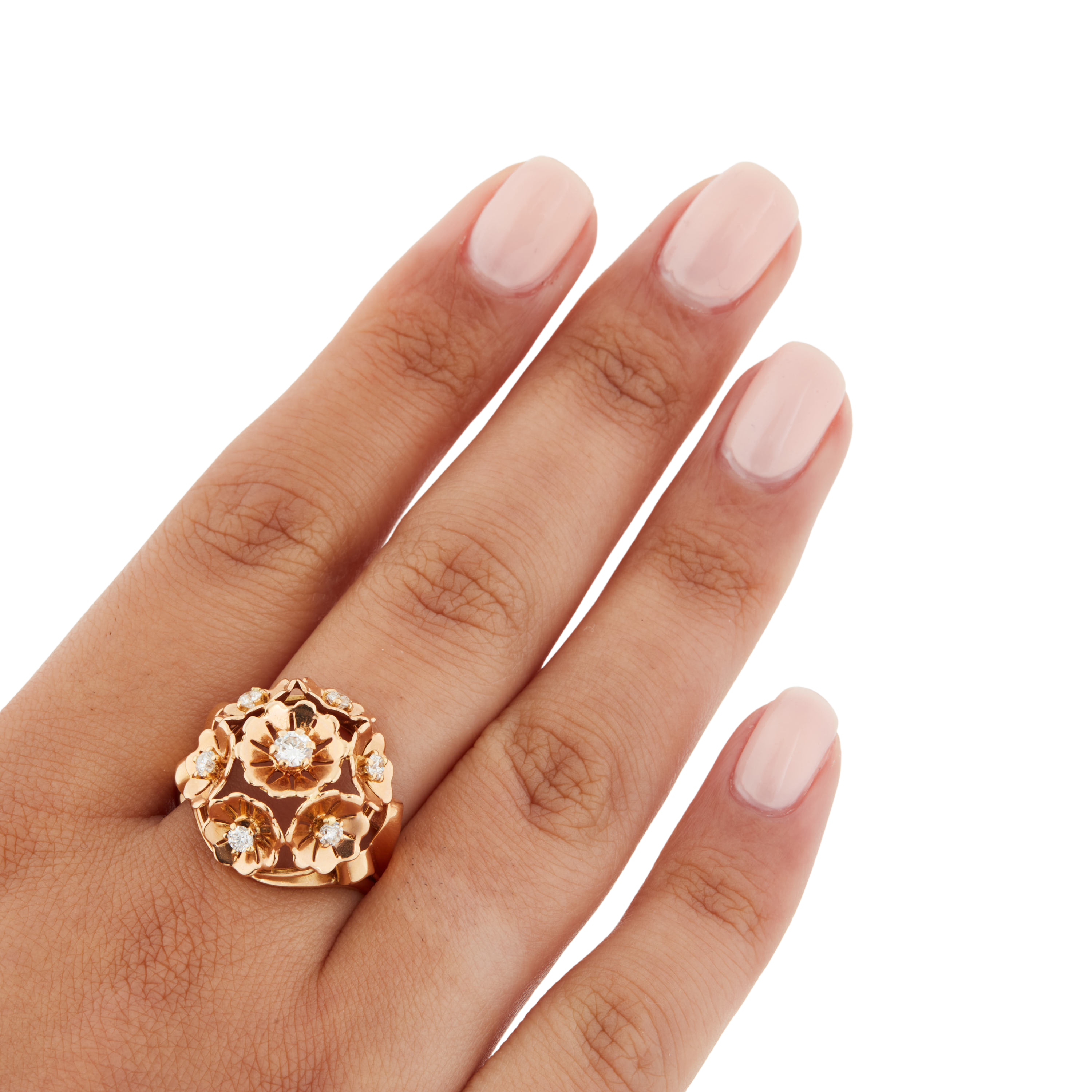 Yellow Gold Ring - 7 Diamonds