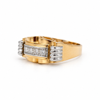 Bague Tank Or rosé et or blanc - Diamants