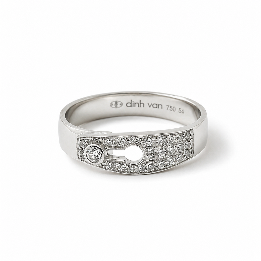 DINH VAN - White Gold and Diamond Lock Ring