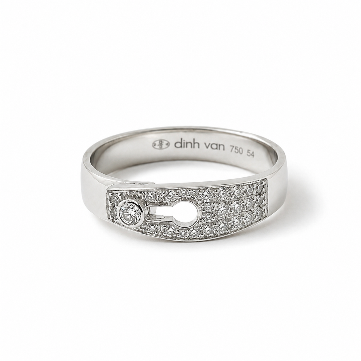 DINH VAN - White Gold and Diamond Lock Ring