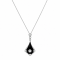 Art Déco - Collier pendentif - Platine - Diamants