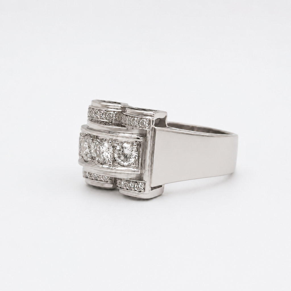 Art déco - Bague Platine - Diamants 1,07 carats
