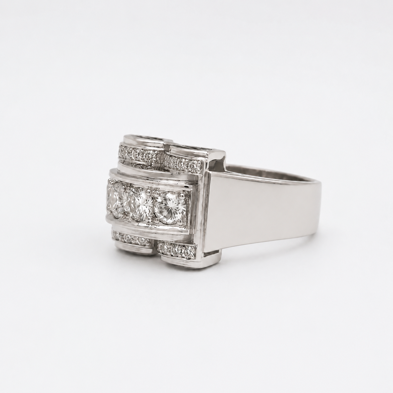 Art déco - Bague Platine - Diamants 1,07 carats