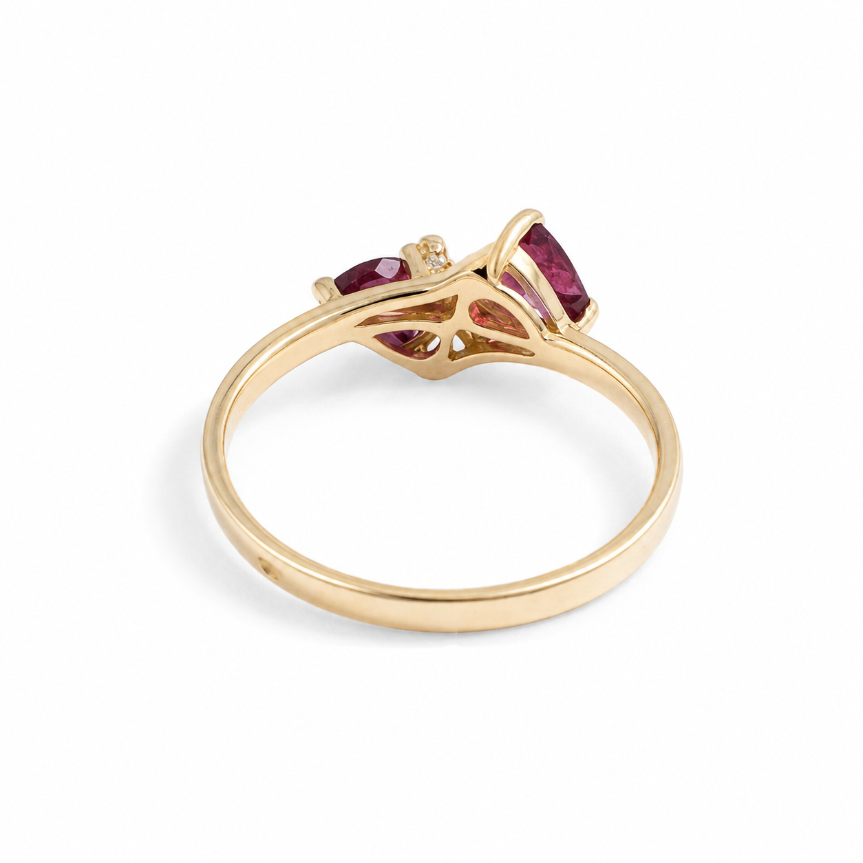 Bague Toi & Moi - Or Jaune - Rubis et Diamants