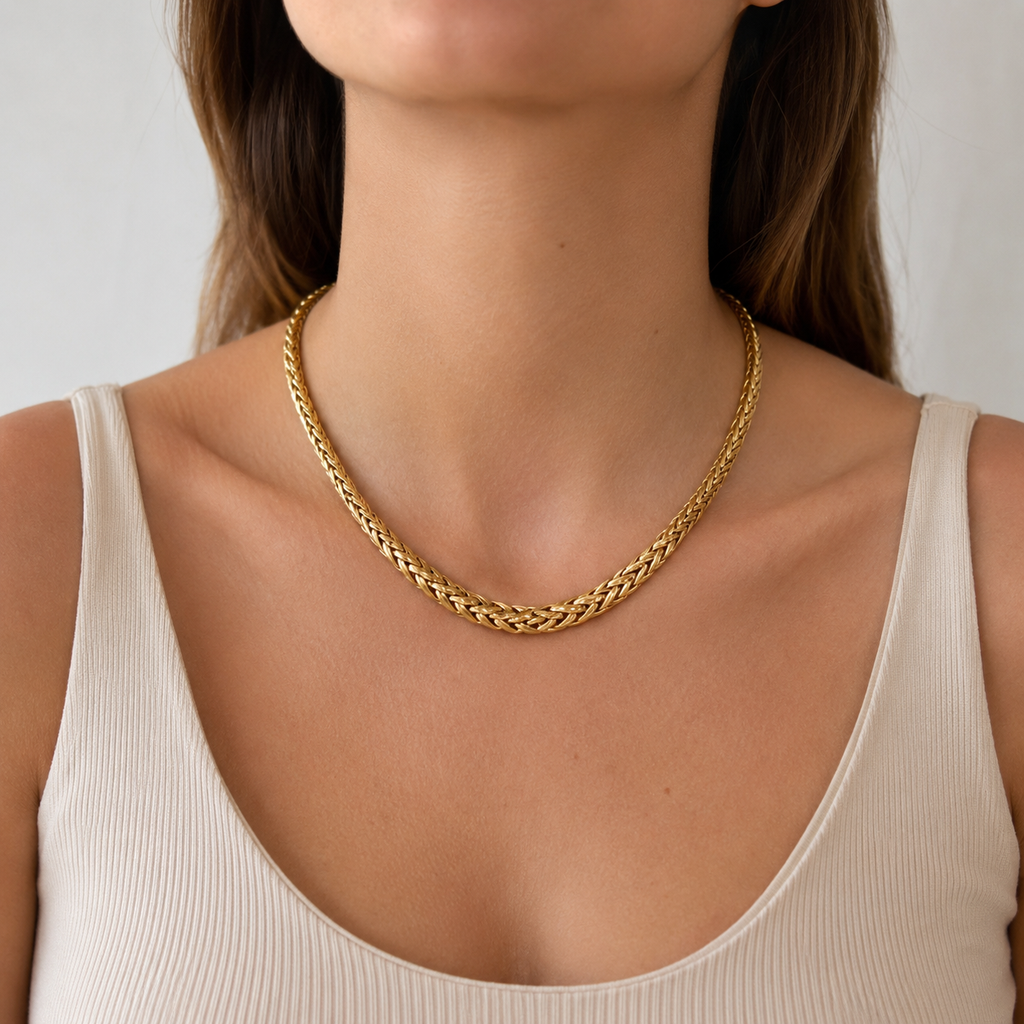 Collier Maille Palmier - Or jaune