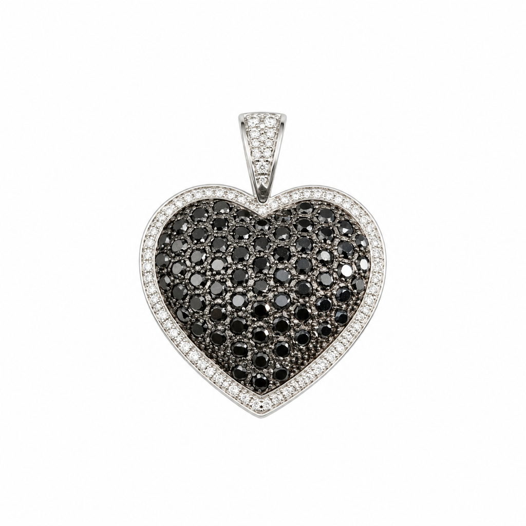 Pendentif Coeur - Or blanc et Diamants