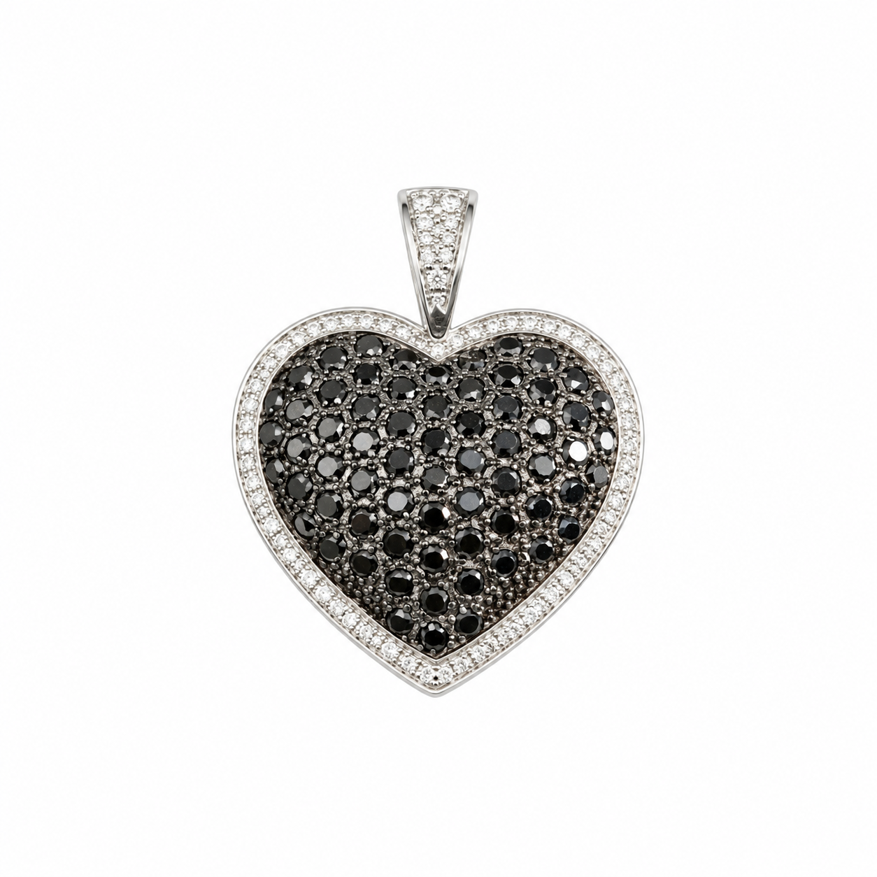 Pendentif Coeur - Or blanc et Diamants