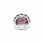 Bague Dôme - Étoiles - Or Blanc - Tourmaline et Diamants