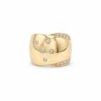 Bague bandeau or jaune et diamants