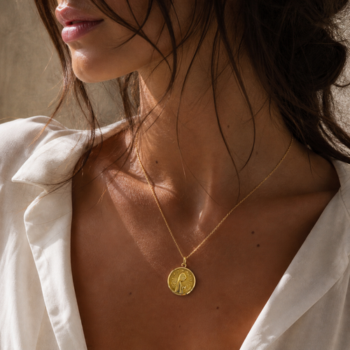 Augis - Médaille Religieuse Vintage - Or jaune - Vierge Marie