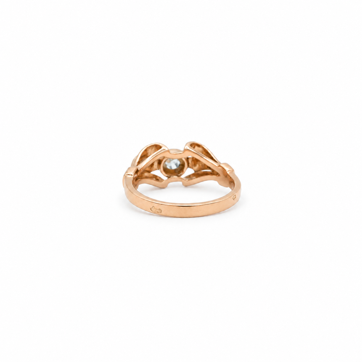 Bague Tank Or rosé, Platine et Diamants