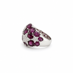 Bague Dôme - Étoiles - Or Blanc - Tourmaline et Diamants