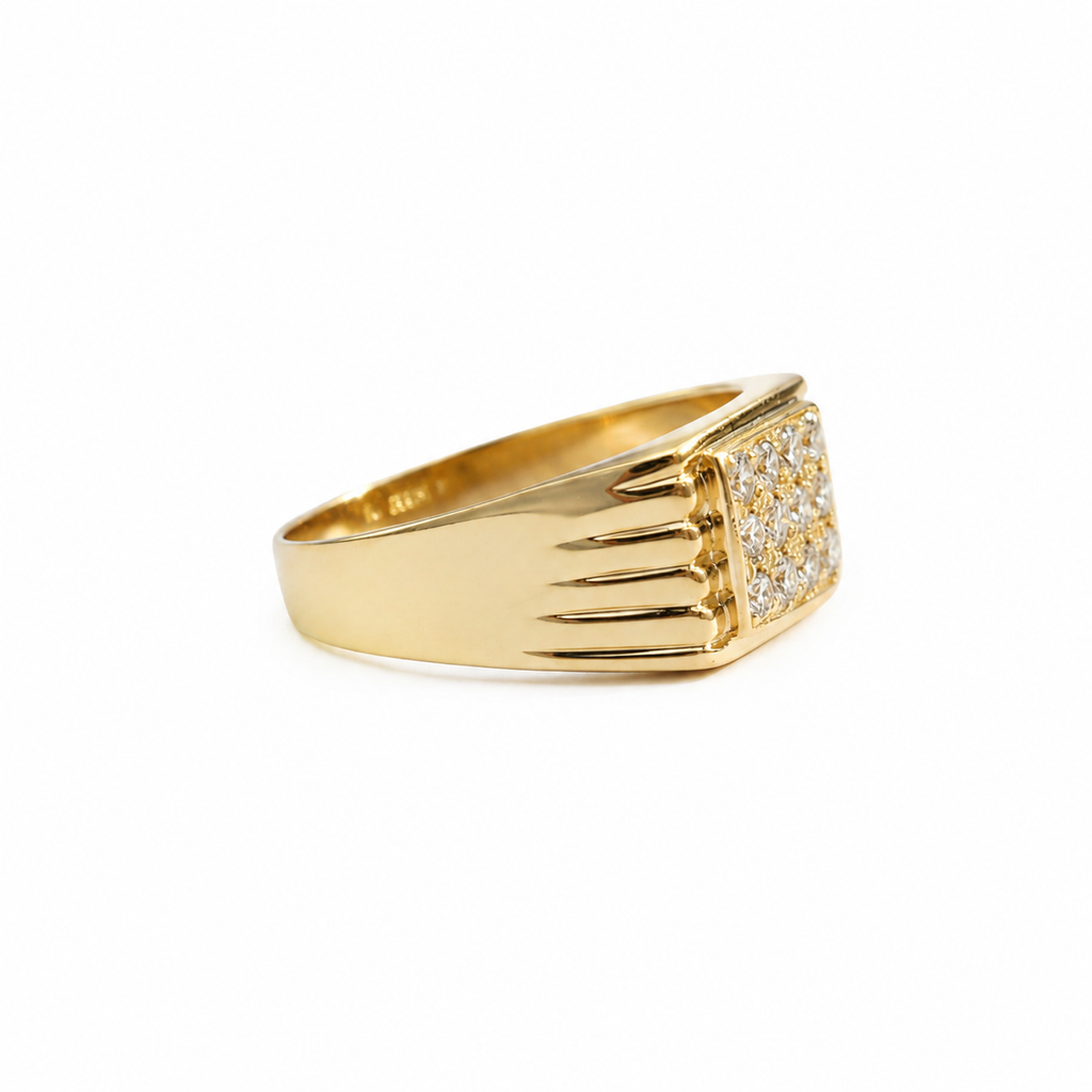 Chevalière - Or jaune et Diamants 0,40 carat