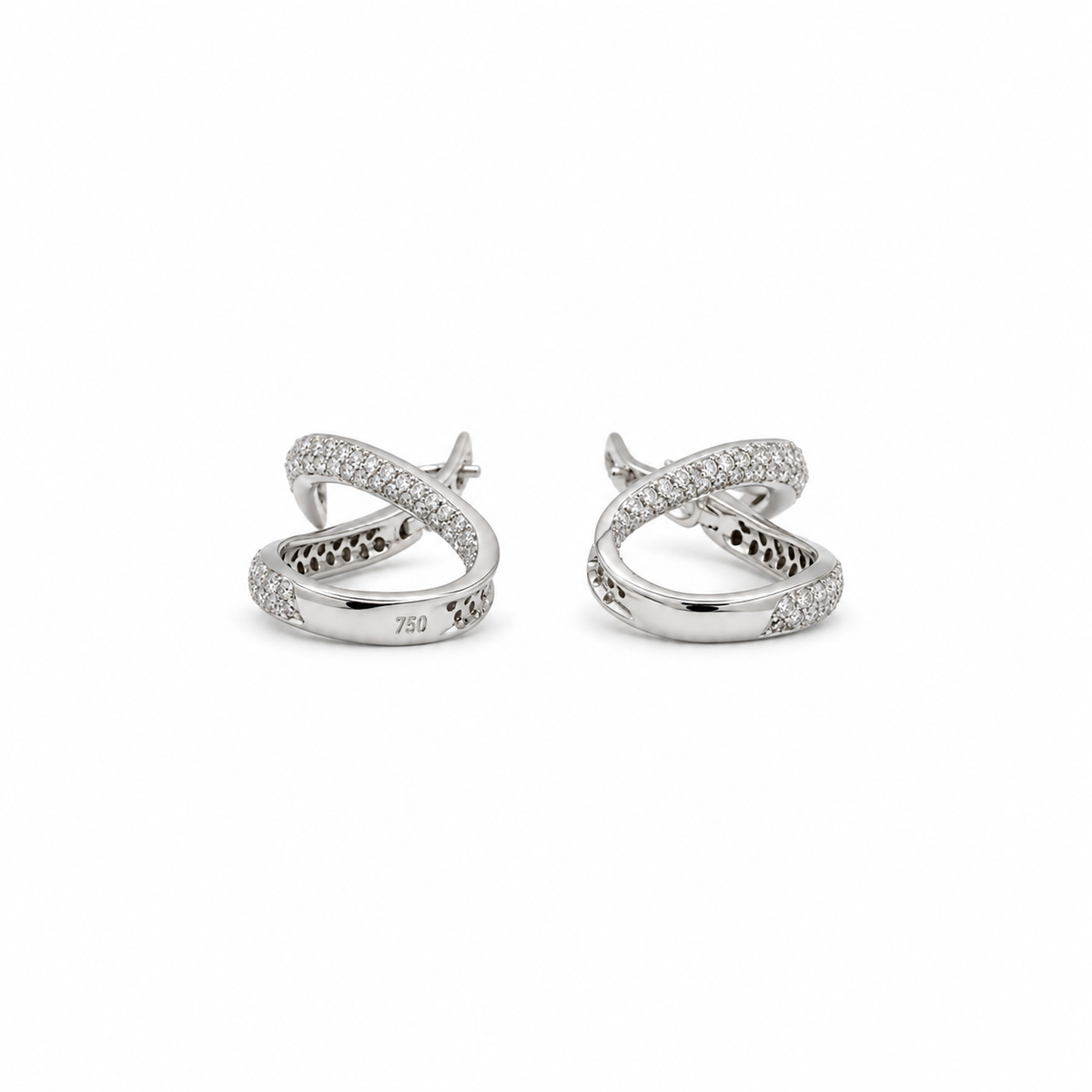 Boucles d’oreilles pendante Or blanc et Diamants