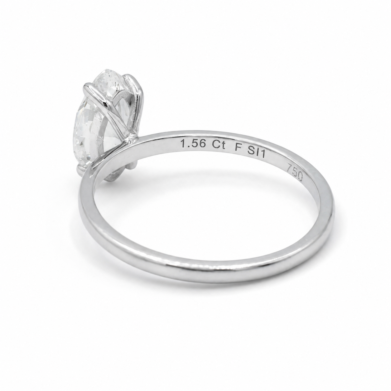 Bague Or blanc - Diamant Marquise 1,56 carats