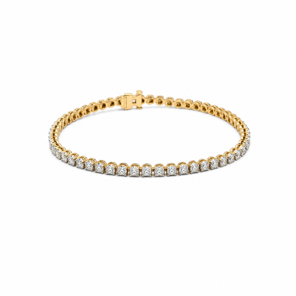 Bracelet Tennis - Or jaune - Diamants