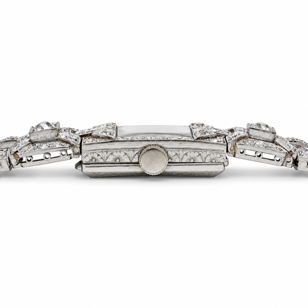 Art déco - Montre femme Platine et diamants