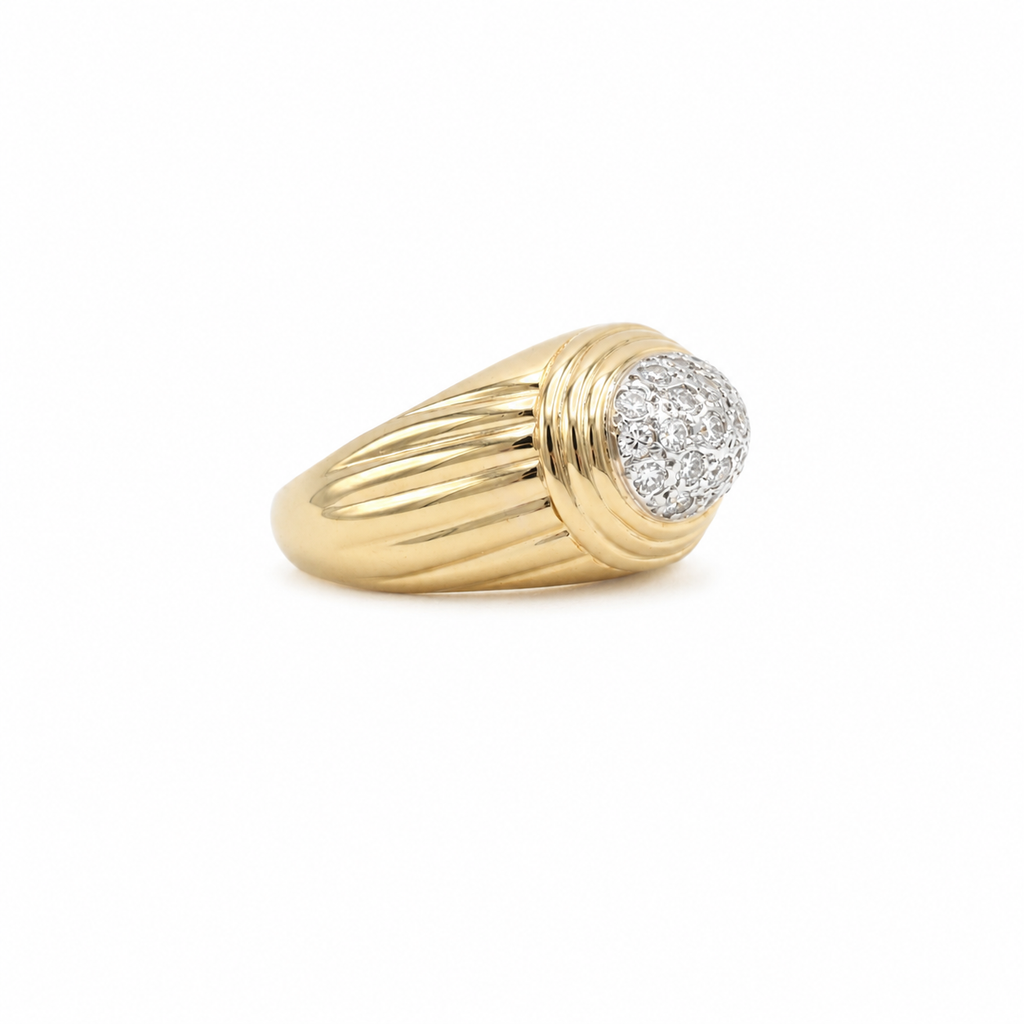 Bague Dôme - Or jaune - Diamants