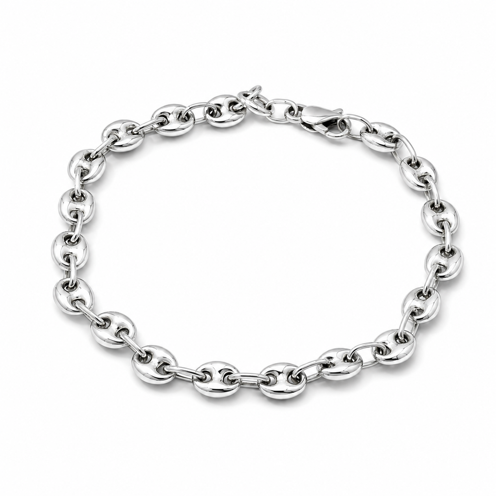 Bracelet Or Blanc - Grain de Café