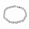 White Gold Bracelet - Coffee Bean