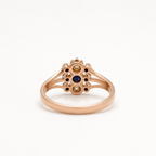 Bague Ancienne Or Rose - Saphir - Perles et diamants