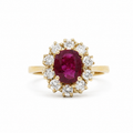 Bague Marguerite - Or jaune - Rubis et Diamants