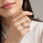 Two-tone gold ring - Diamond trilogy