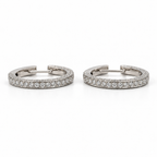 Boucles d’oreilles créoles - Or blanc et Diamants