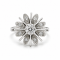 Bague Marguerite - Or blanc et Diamants