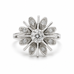 Bague Marguerite - Or blanc et Diamants