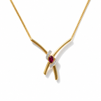 Collier Vintage Or jaune - Rubis et Diamants