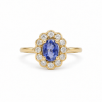 Bague Marguerite Or jaune Saphir et Diamants