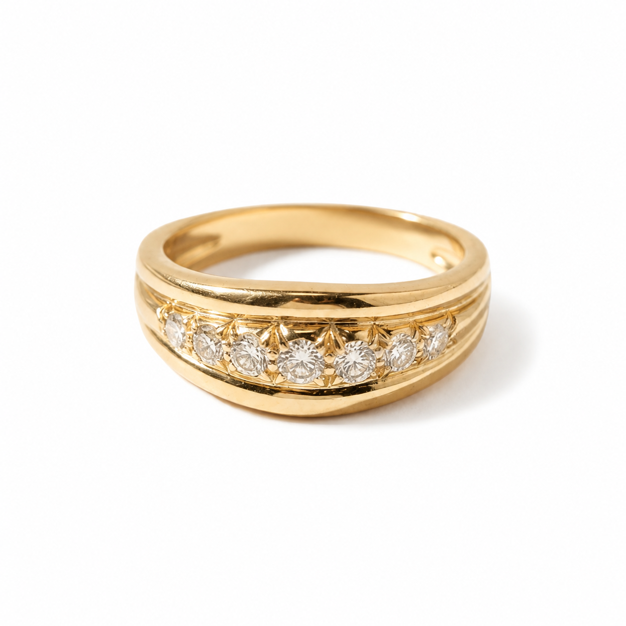 Yellow Gold Ring - Diamonds - 0.50 carat