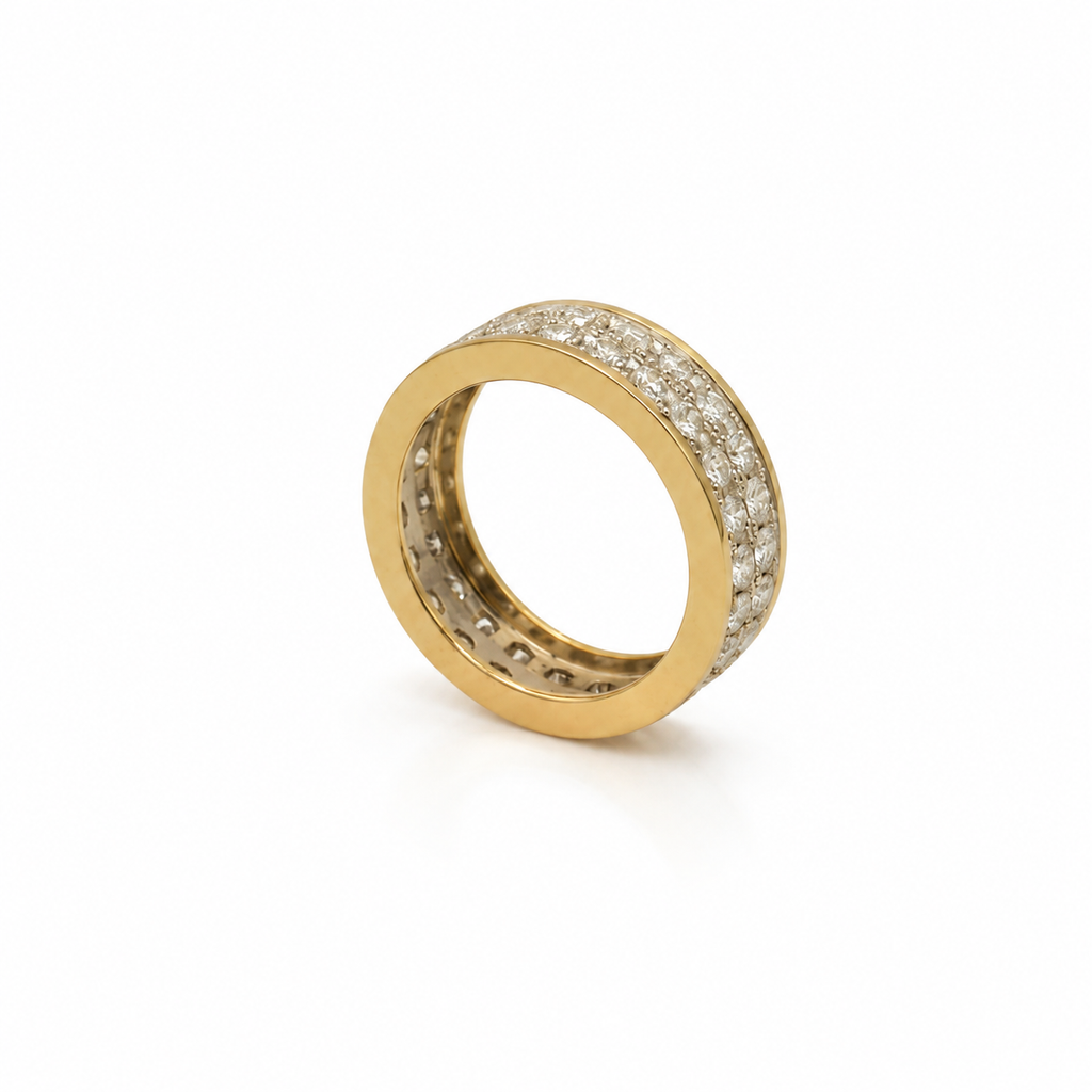 Bague Tour complet - Or jaune et Blanc - Diamants 2,20 cts