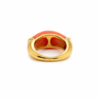 Bague Or jaune et Cabochon Corail