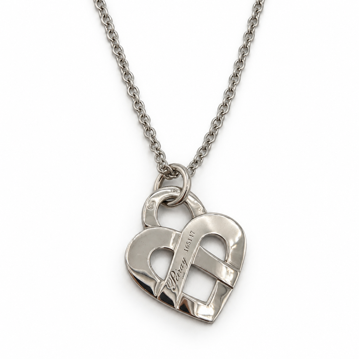 Poiray - Pendentif Cœur entrelacé - Or blanc