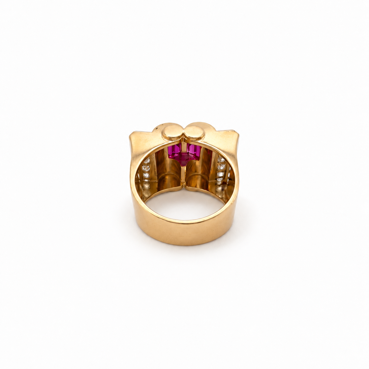 Bague Tank - Or jaune et diamants