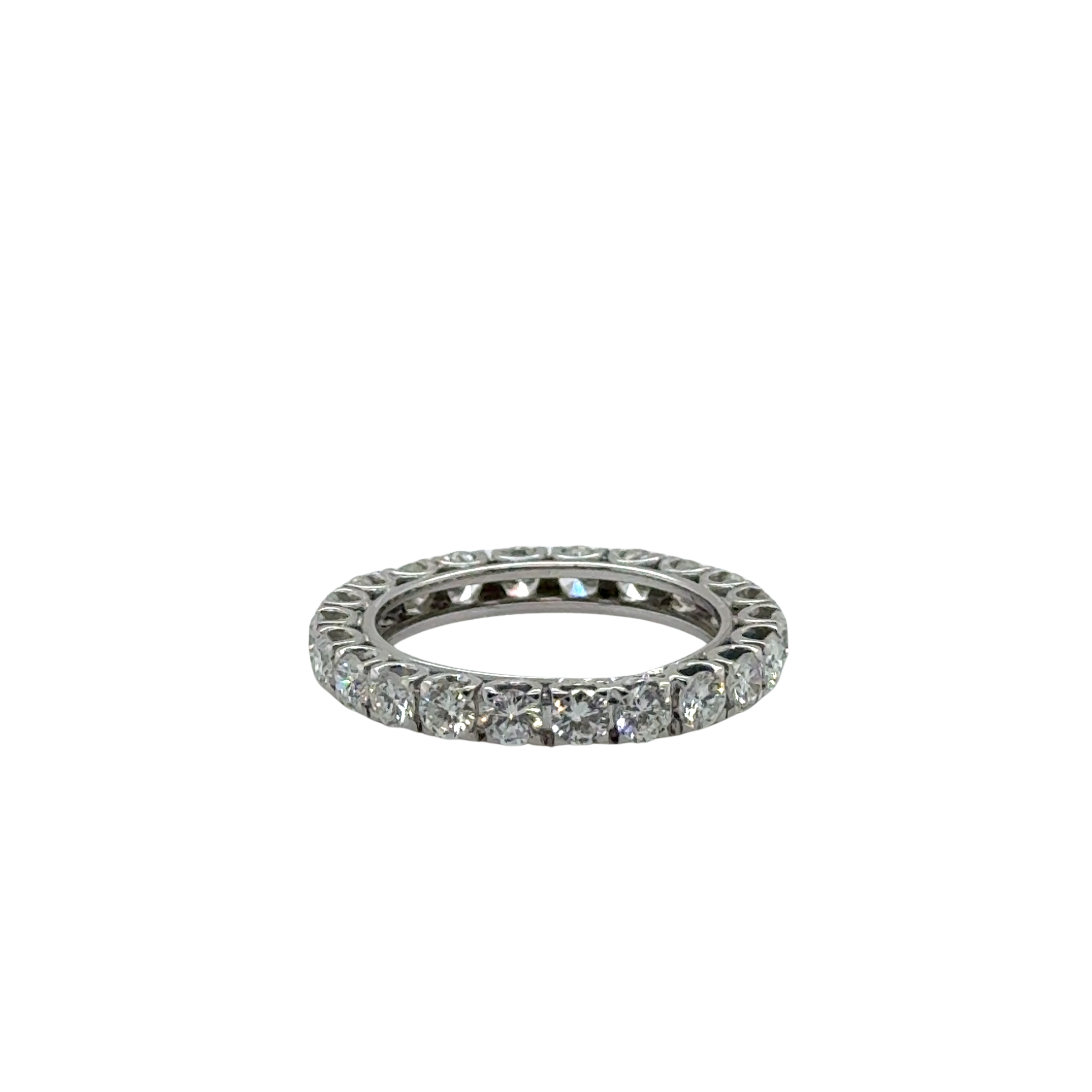 White Gold Wedding Band - Full Diamond Tour