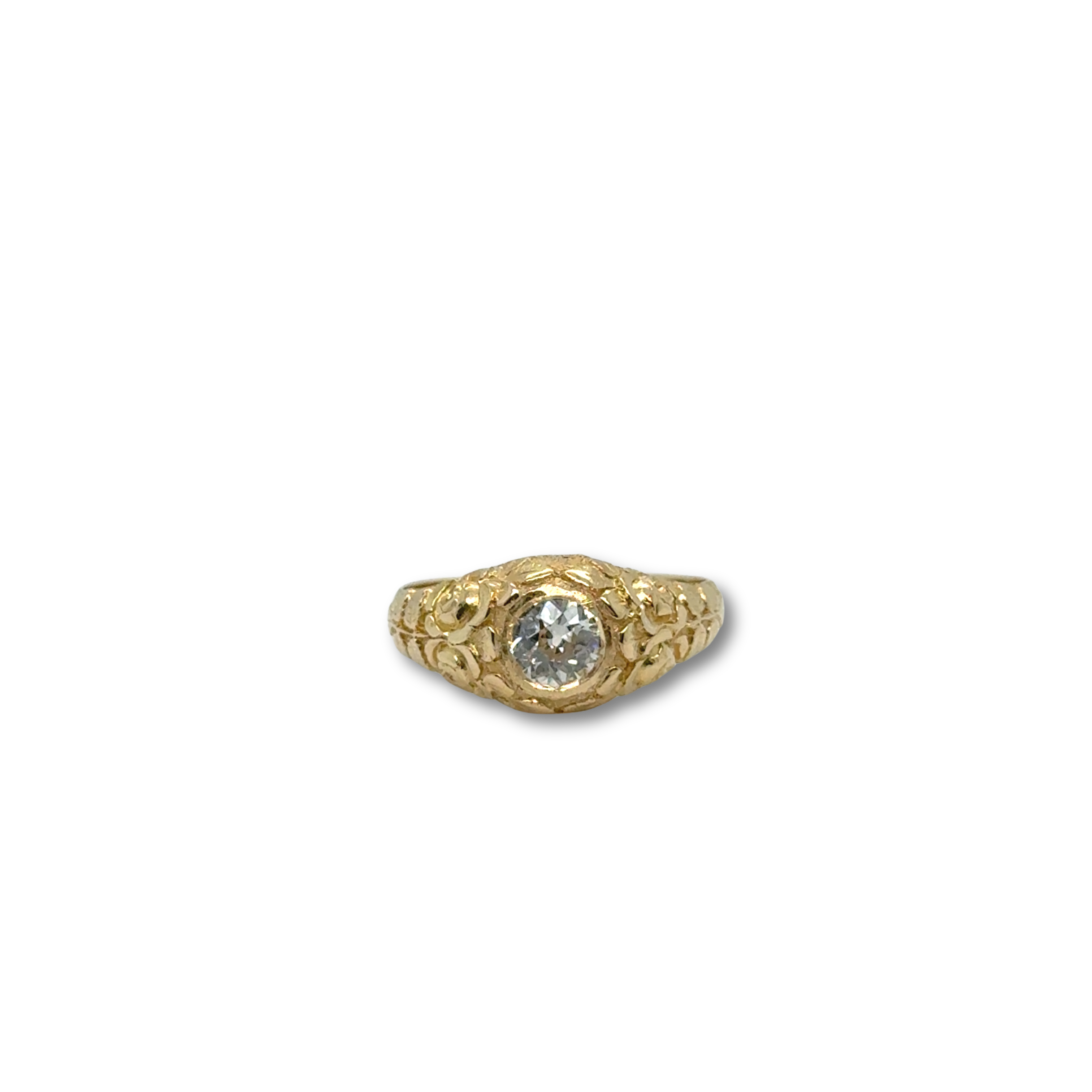 Bague Antique - Or jaune - Diamant 0,60 carat