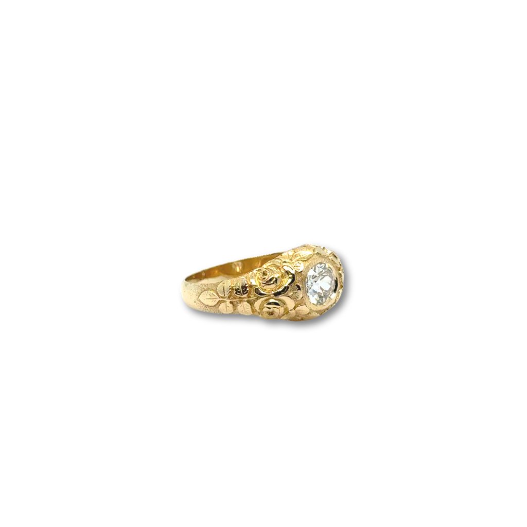 Bague Antique - Or jaune - Diamant 0,60 carat