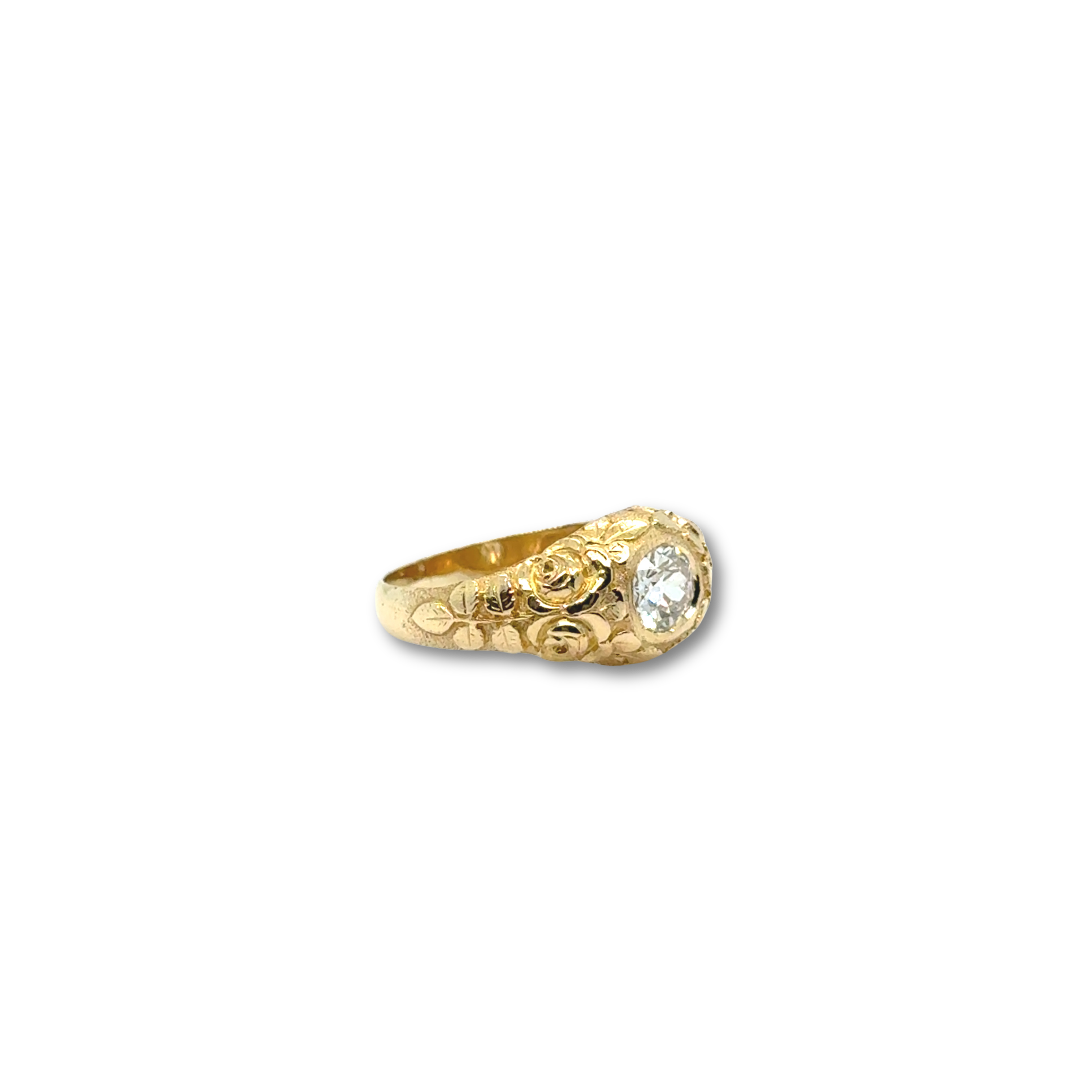 Bague Antique - Or jaune - Diamant 0,60 carat