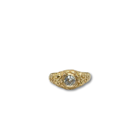 Bague de fiançaille Antique - Or jaune - Diamant 0,60 carat